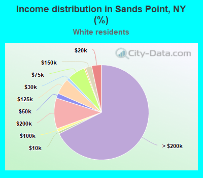 Income distribution in Sands Point, NY (%)
