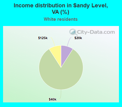 Income distribution in Sandy Level, VA (%)