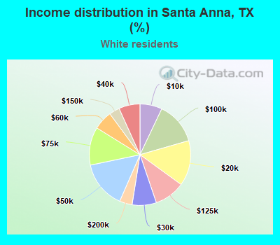Income distribution in Santa Anna, TX (%)