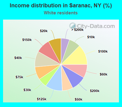 Income distribution in Saranac, NY (%)