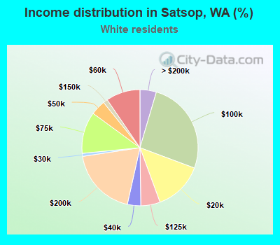 Income distribution in Satsop, WA (%)