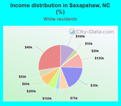 Income distribution in Saxapahaw, NC (%)
