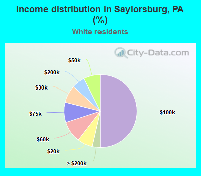 Income distribution in Saylorsburg, PA (%)