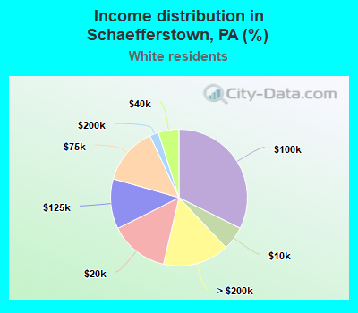 Income distribution in Schaefferstown, PA (%)