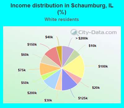 Income distribution in Schaumburg, IL (%)