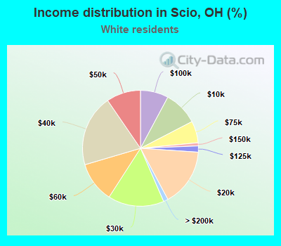 Income distribution in Scio, OH (%)