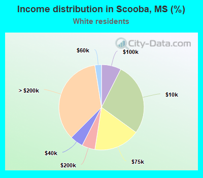 Income distribution in Scooba, MS (%)