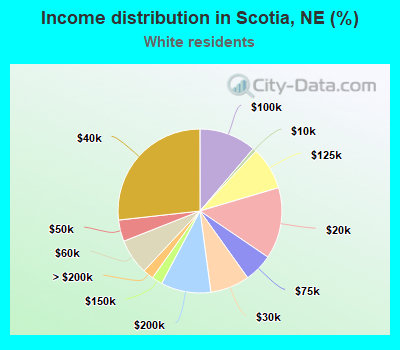 Income distribution in Scotia, NE (%)