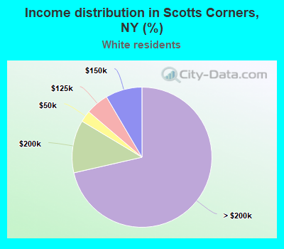 Income distribution in Scotts Corners, NY (%)