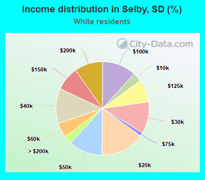 Income distribution in Selby, SD (%)