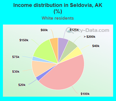 Income distribution in Seldovia, AK (%)