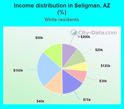 Income distribution in Seligman, AZ (%)