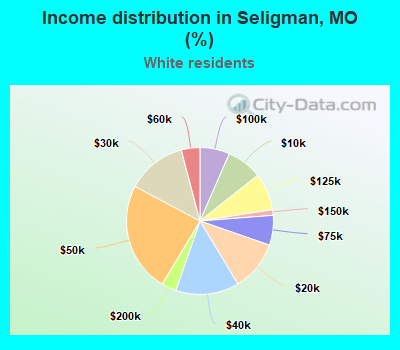 Income distribution in Seligman, MO (%)