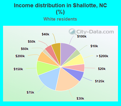 Income distribution in Shallotte, NC (%)