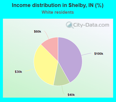 Income distribution in Shelby, IN (%)