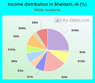 Income distribution in Sheldahl, IA (%)