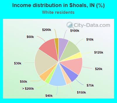 Income distribution in Shoals, IN (%)