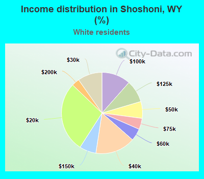Income distribution in Shoshoni, WY (%)