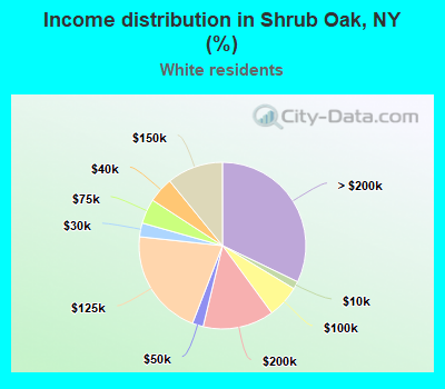 Income distribution in Shrub Oak, NY (%)