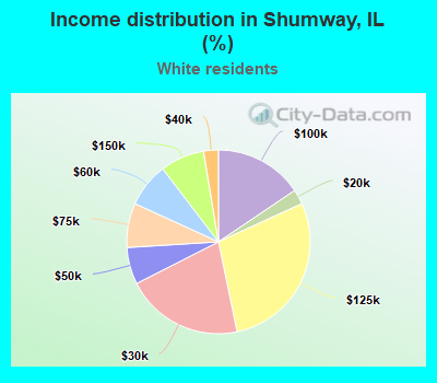 Income distribution in Shumway, IL (%)