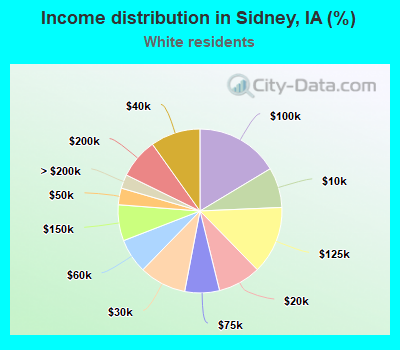 Income distribution in Sidney, IA (%)