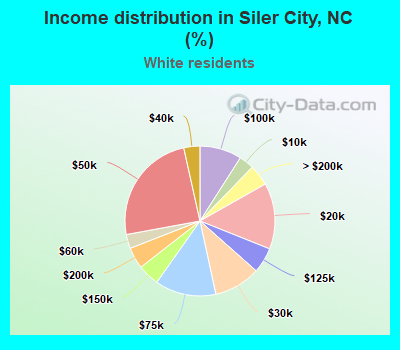 Income distribution in Siler City, NC (%)