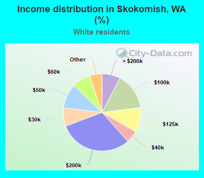 Income distribution in Skokomish, WA (%)
