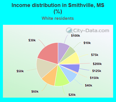 Income distribution in Smithville, MS (%)