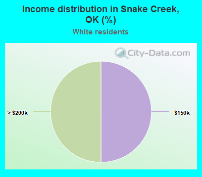 Income distribution in Snake Creek, OK (%)