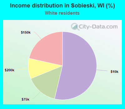 Income distribution in Sobieski, WI (%)