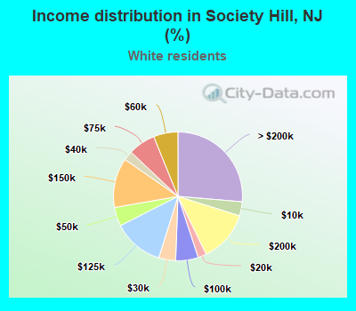 Income distribution in Society Hill, NJ (%)