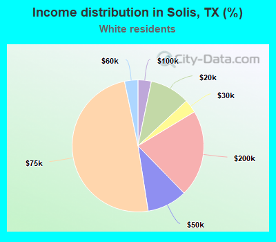 Income distribution in Solis, TX (%)