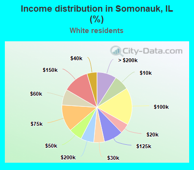 Income distribution in Somonauk, IL (%)