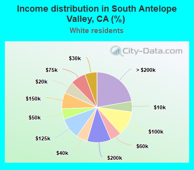 Income distribution in South Antelope Valley, CA (%)