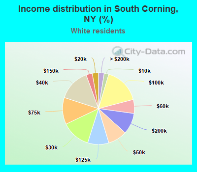 Income distribution in South Corning, NY (%)