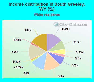 Income distribution in South Greeley, WY (%)