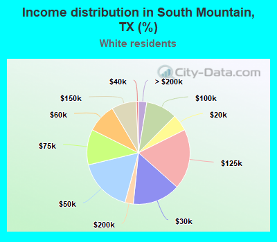 Income distribution in South Mountain, TX (%)