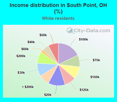 Income distribution in South Point, OH (%)