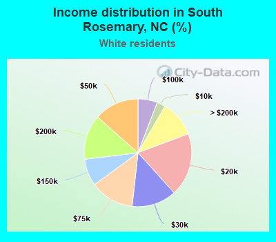 Income distribution in South Rosemary, NC (%)