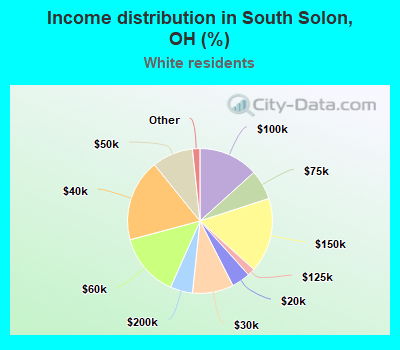 Income distribution in South Solon, OH (%)