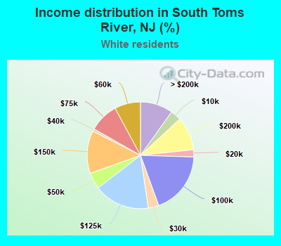 Income distribution in South Toms River, NJ (%)