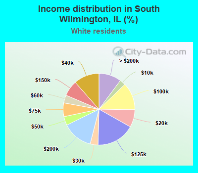 Income distribution in South Wilmington, IL (%)