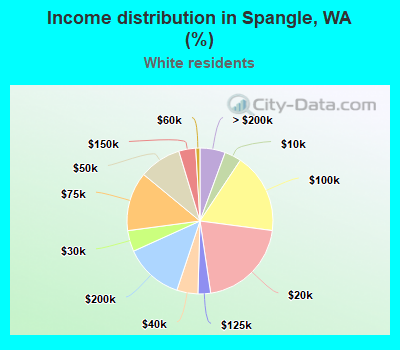 Income distribution in Spangle, WA (%)