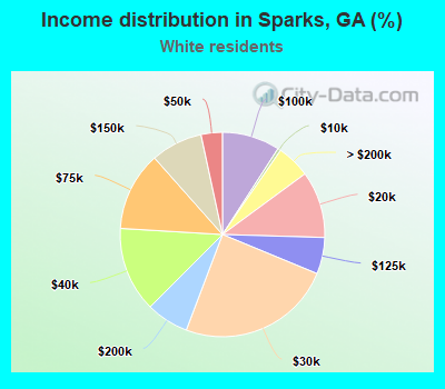Income distribution in Sparks, GA (%)