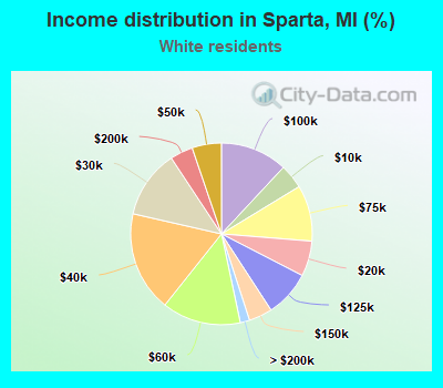 Income distribution in Sparta, MI (%)