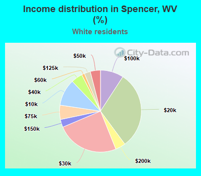 Income distribution in Spencer, WV (%)