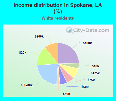 Income distribution in Spokane, LA (%)
