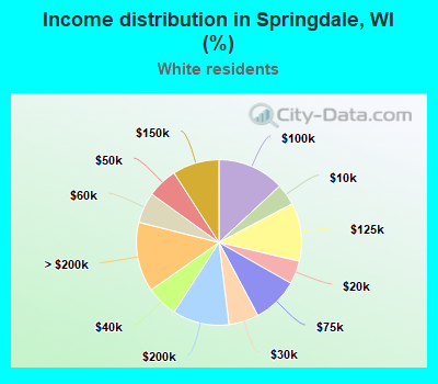 Income distribution in Springdale, WI (%)