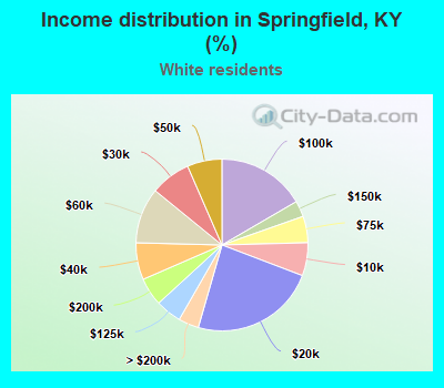 Income distribution in Springfield, KY (%)