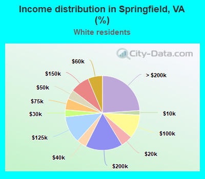 Income distribution in Springfield, VA (%)